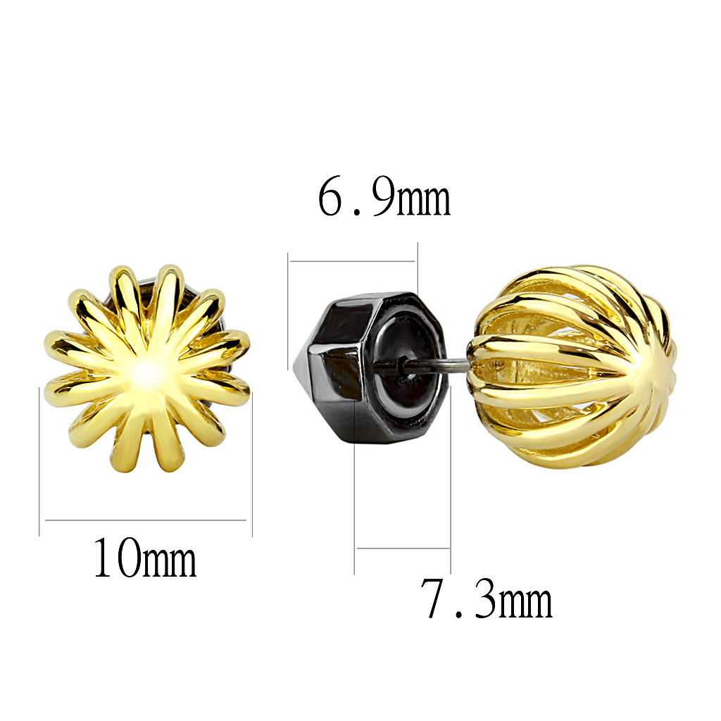 TK3298 - Stainless Steel Earrings IP Gold+ IP Black (Ion Plating) Women No Stone No Stone