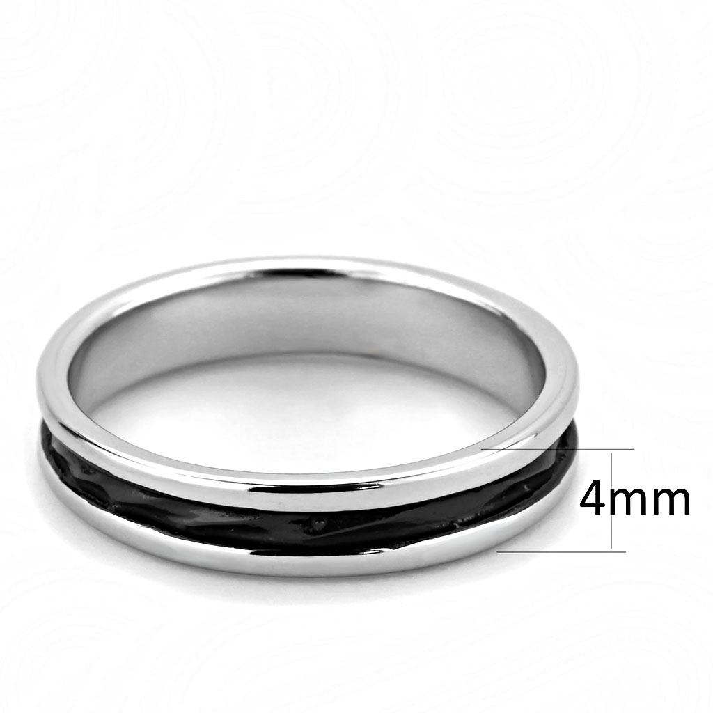 TK3502 - Stainless Steel Ring Two-Tone IP Black (Ion Plating) Women No Stone No Stone