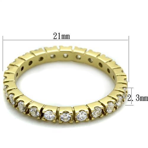 TK45202G - Stainless Steel Ring IP Gold(Ion Plating) Women AAA Grade CZ Clear