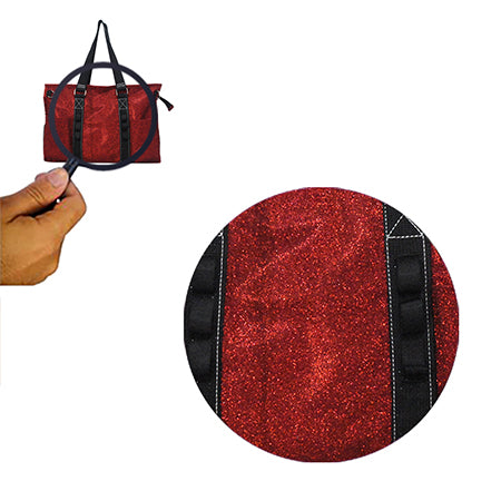 Red Glitter NGIL Zippered Lined Caddy Organizer Tote Bag