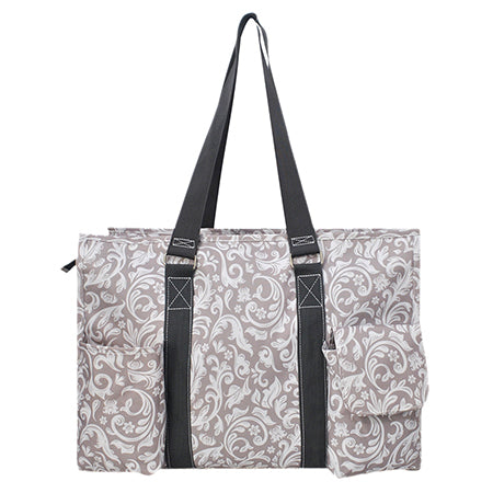Floral Vines NGIL Zippered Caddy Large Organizer Tote Bag