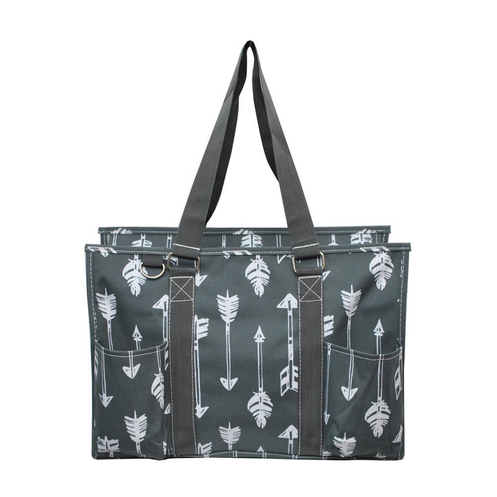 SALE ! Arrow Gray NGIL Zippered Caddy Organizer Tote Bag