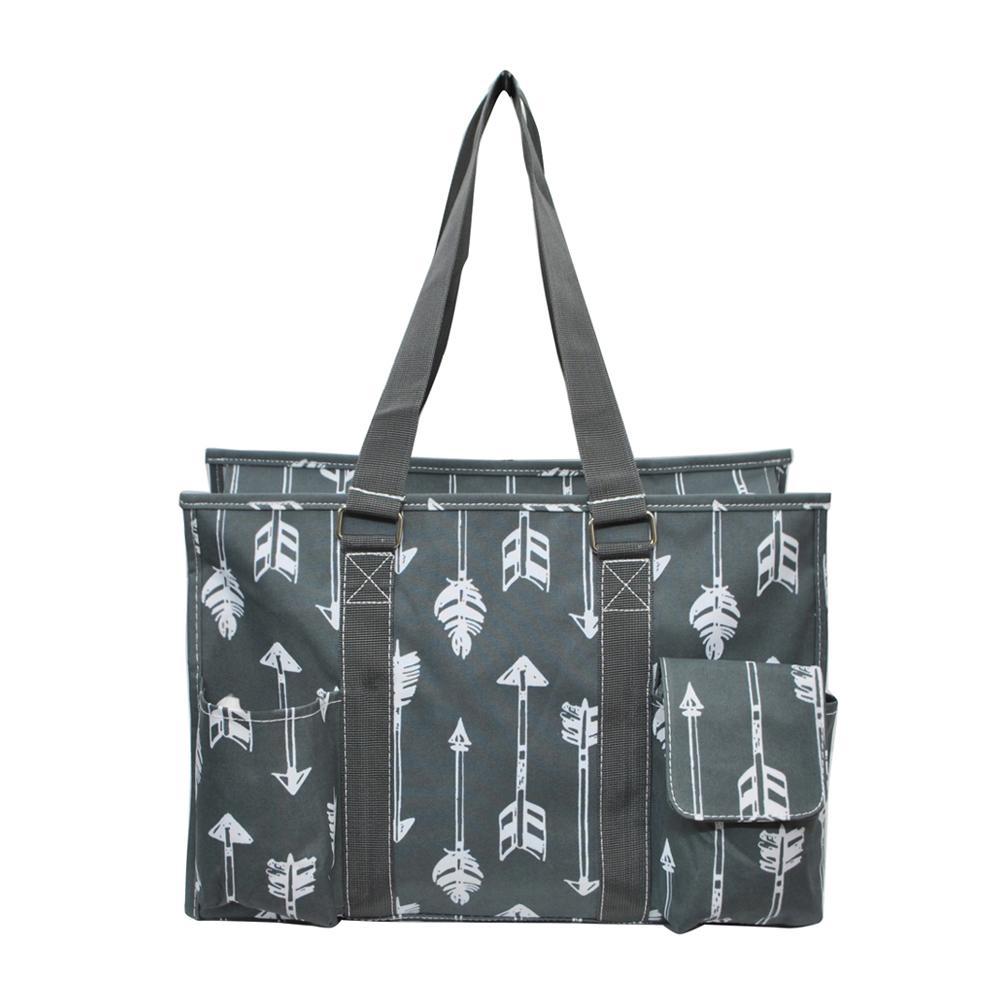 SALE ! Arrow Gray NGIL Zippered Caddy Organizer Tote Bag