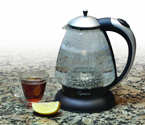 Capresso 259 H2O Plus Glass Water Kettle, Polished Chrome