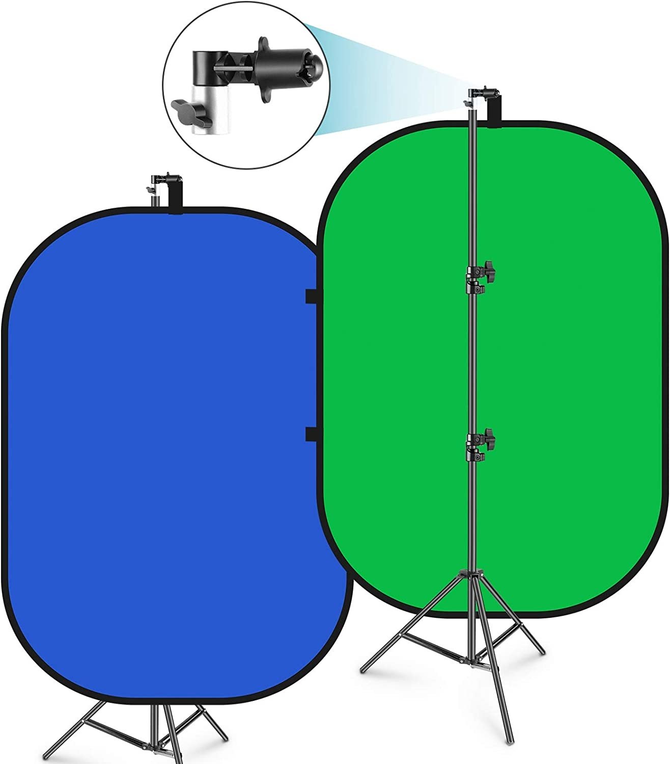 Portable Green Screen - 2 in 1 Double Sided Pop Up Collapsible Backdrop for Photo, Video Shooting, Live Streaming & Gaming
