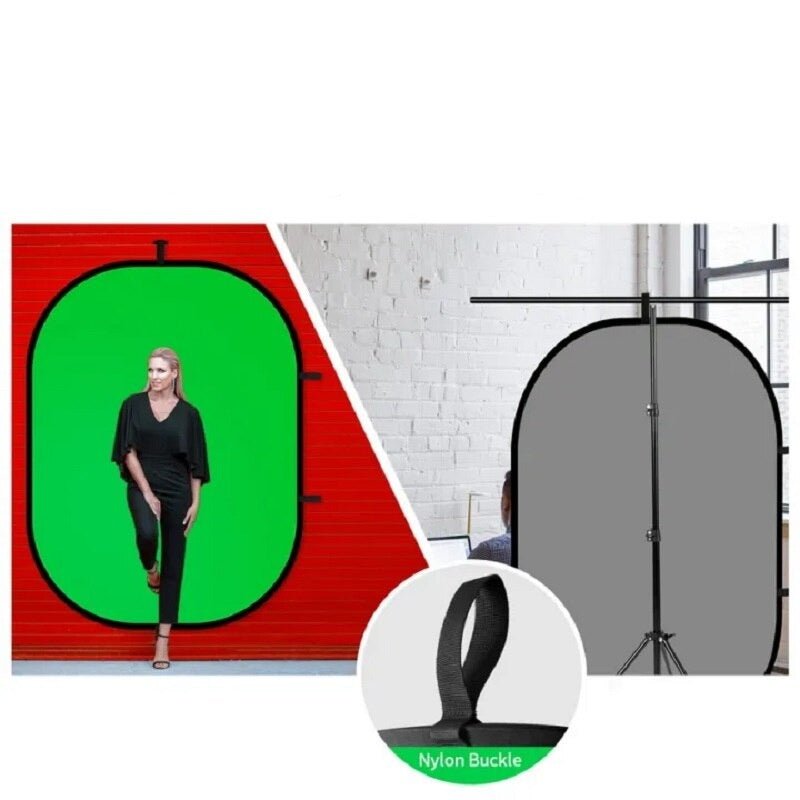 Portable Green Screen - 2 in 1 Double Sided Pop Up Collapsible Backdrop for Photo, Video Shooting, Live Streaming & Gaming