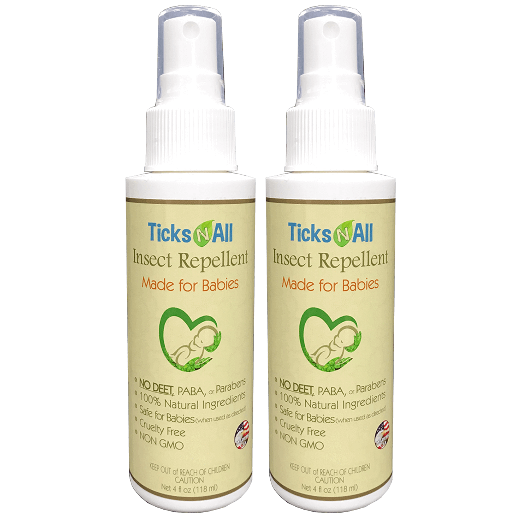 All Natural Insect Repellent 4 Babies 4oz (2 Pack)