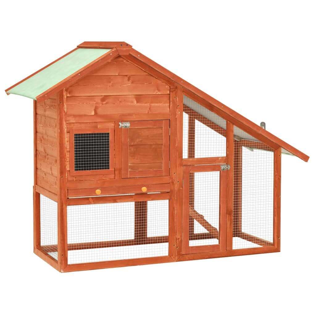 vidaXL Solid Firwood Rabbit Hutch Wooden Pet Cage House Carrier Multi Colors