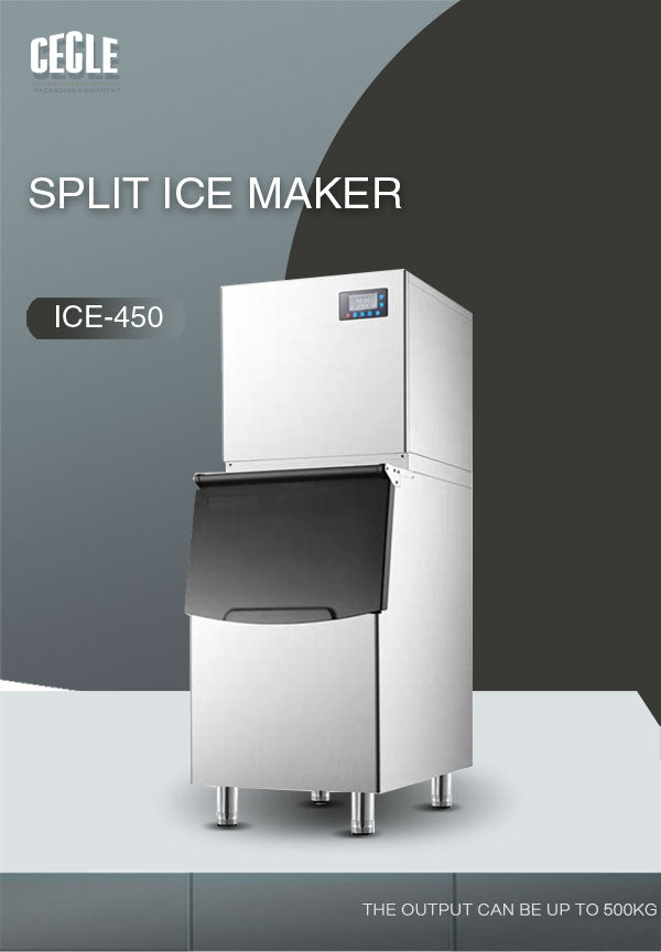 Commercial automatic split ice maker machine