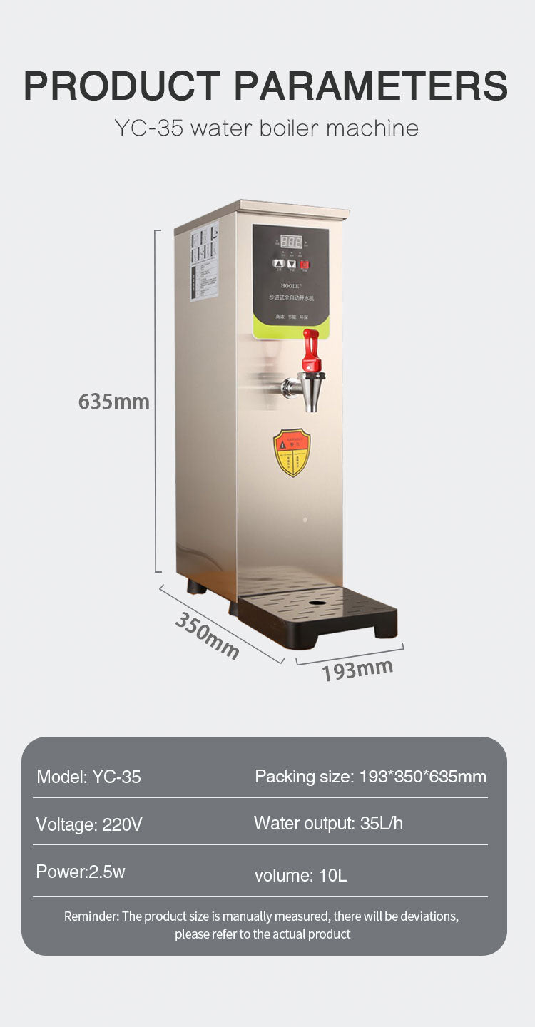 Commercial milk tea shop cafe restaurant using water boil10L Step-by-step water heater Stainless steel er