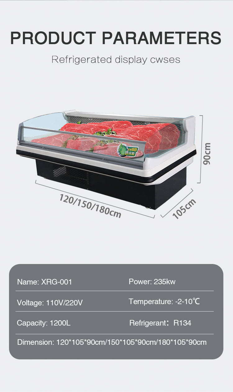 Stainless steel refrigerator freezer suitable for supermarket display cabinets