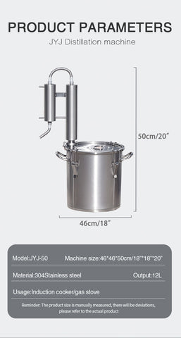 304 Stainless steel home essential oil Hydrolate steam distillation  equipment machine