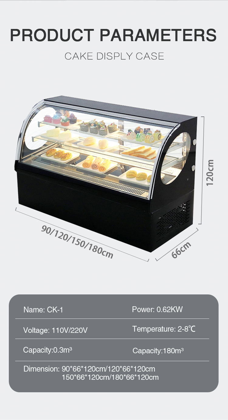 Camber glass refrigeration stainless steel two-layer bakery bread Display Case