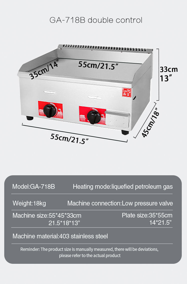 Commercial gas griddle
