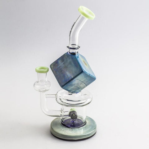 8.5" Blue Cube Glass Dab Rig | Water Pipes For Sale | Free Shipping