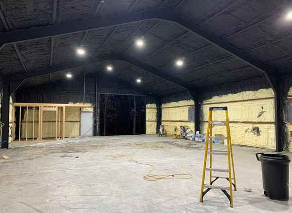 LED high bay lights in pole barns.