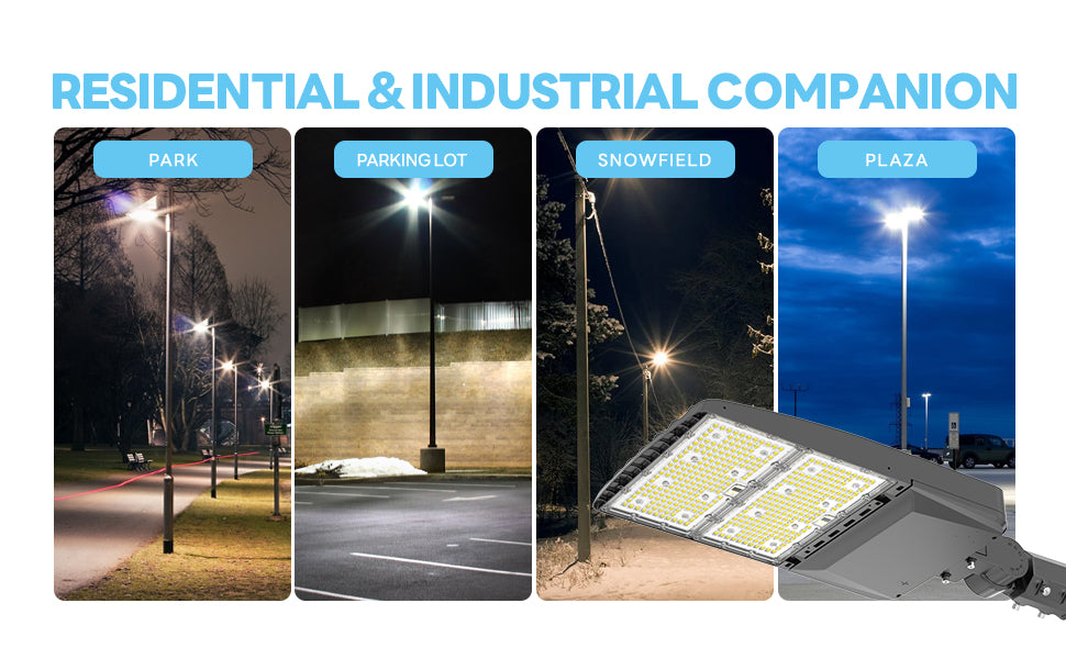 Super bright parking lot lights are suitable for large areas such as parks and parking lots