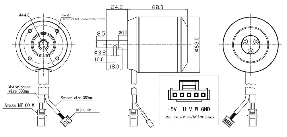 Brushless dc Motor mount Diagram