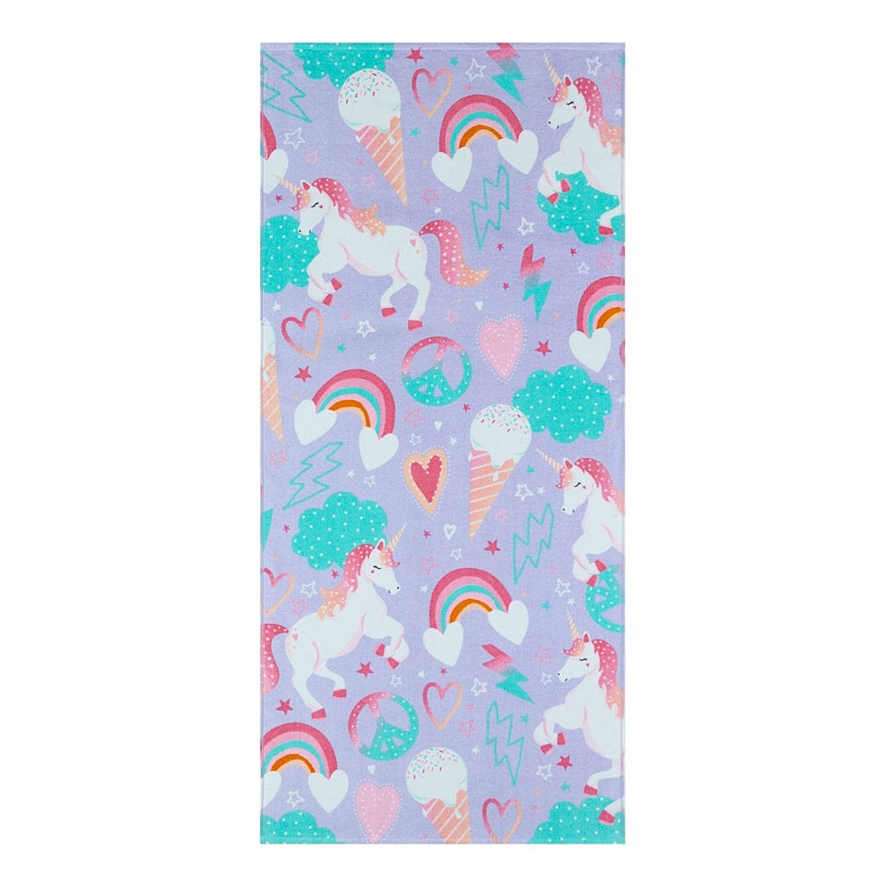 Velour Beach Towel, Midistripe, Blue, 28X60