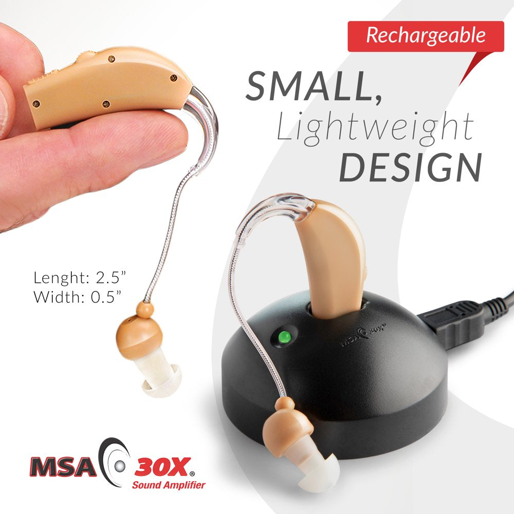 MSA 30X Sound Amplifier, Rechargeable and Lightweight (Beige)