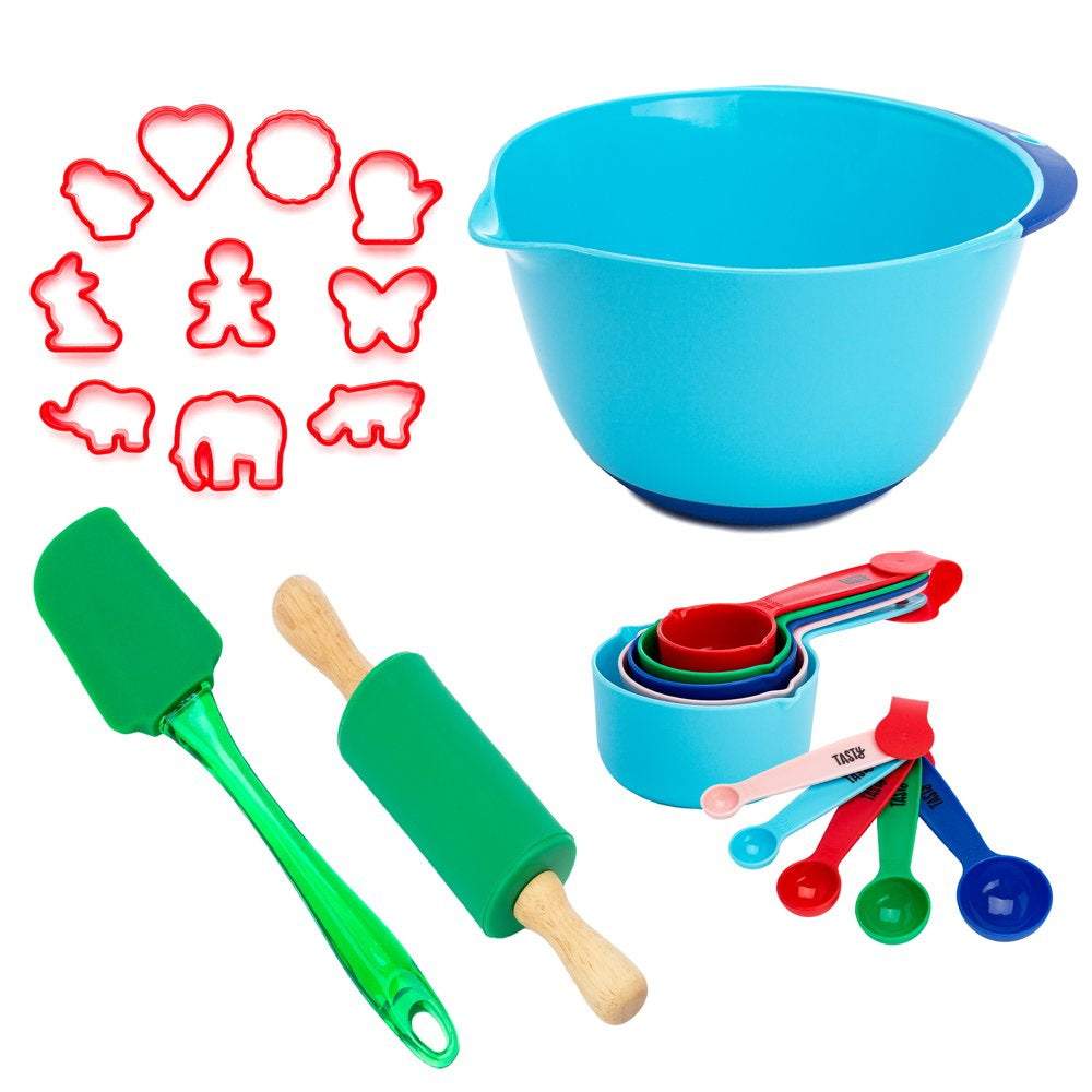 23 Piece Tasty Kits Cookie Baking Gadget Set, Real Kid-Safe Baking Tools, Multi-Color