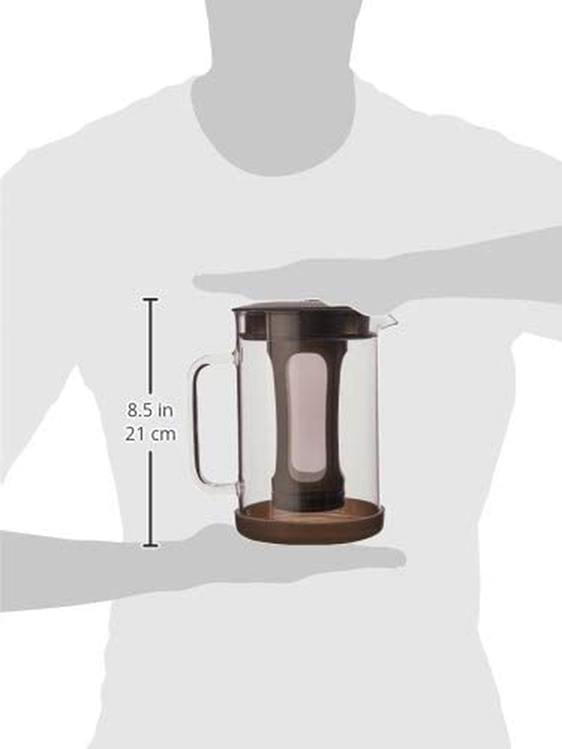 Cold Brew Iced Coffee Maker with Durable Glass Pitcher and Airtight Lid, Dishwasher Safe, Perfect 6 Cup Size, 1.6 Qt