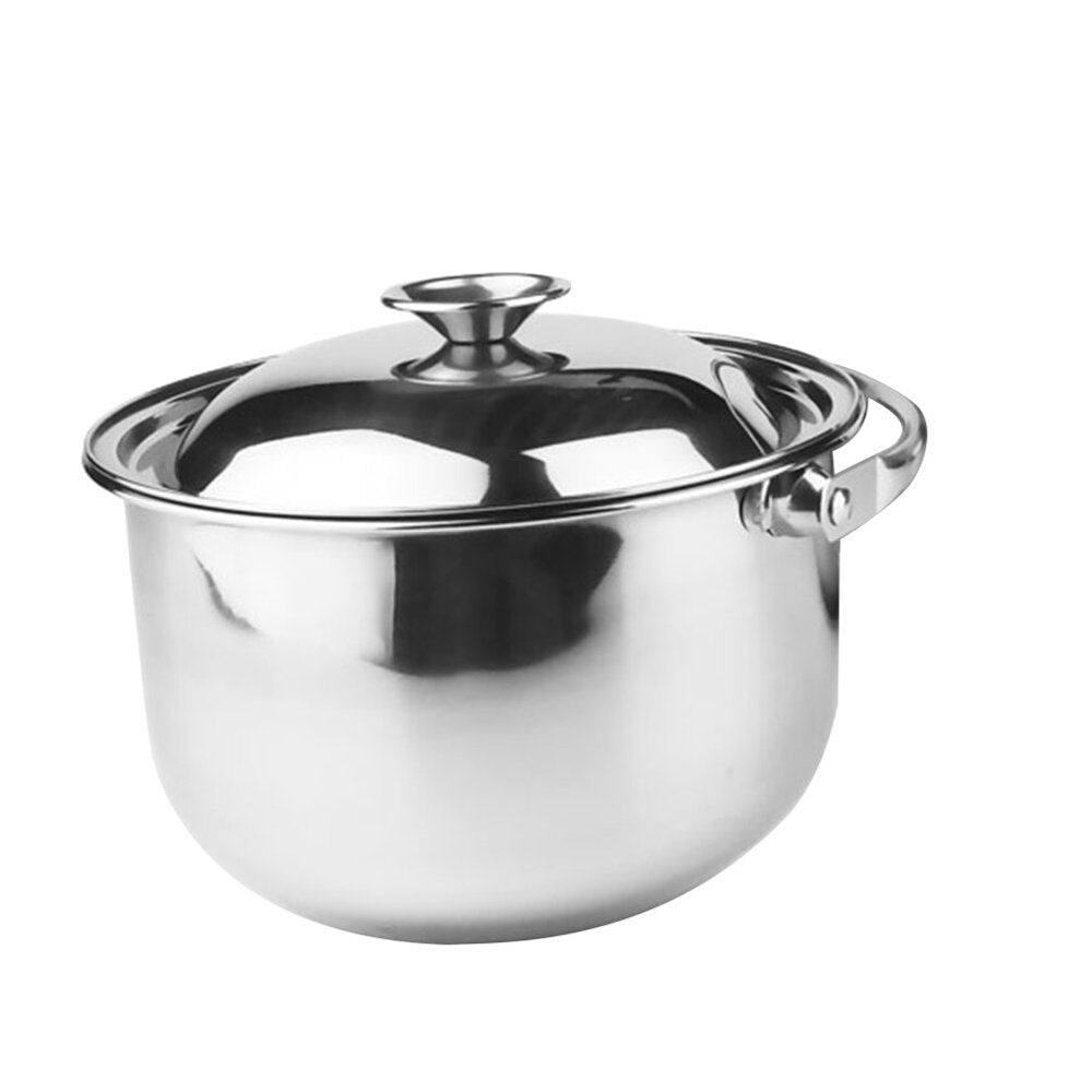 Stainless Steel Soup Pot with Lid Multipurpose Soup Pot Heat Resistant Stewing Pot