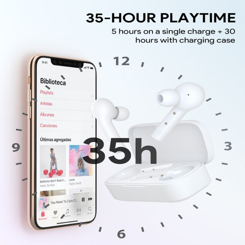 Wireless Earbuds with Wireless Charging Case 35 Hours Playtime