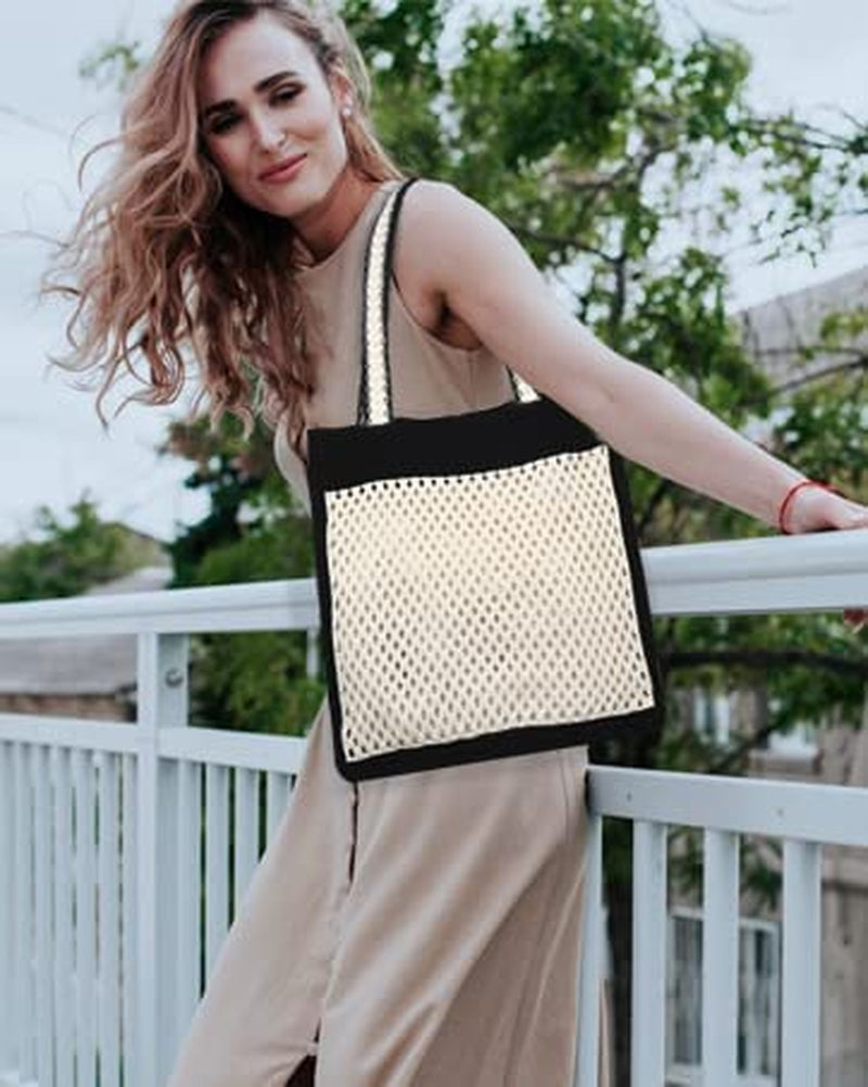 Straw Mesh Tote Bag for Women