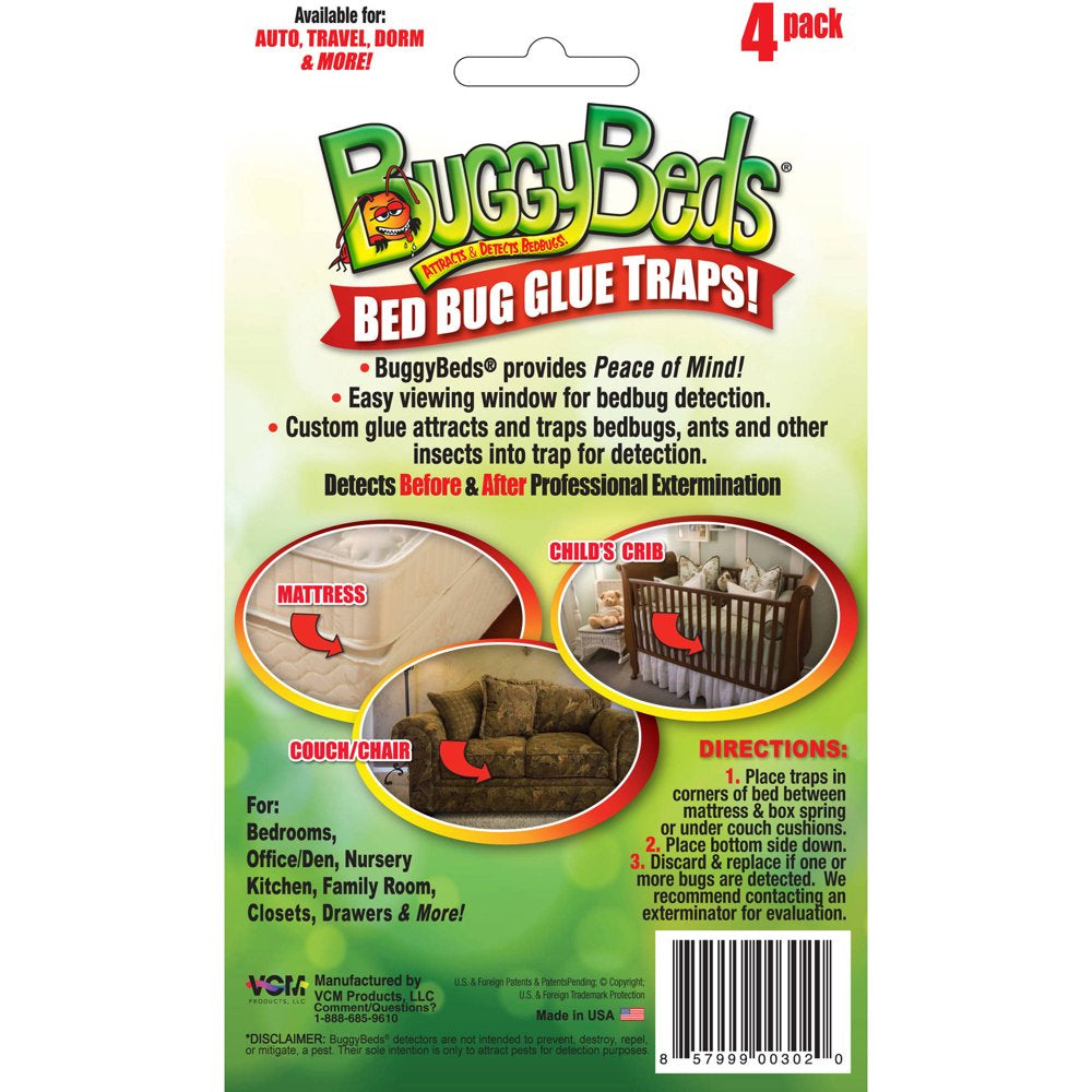 Buggybeds Bed Bug Glue Traps Home, 4 Count