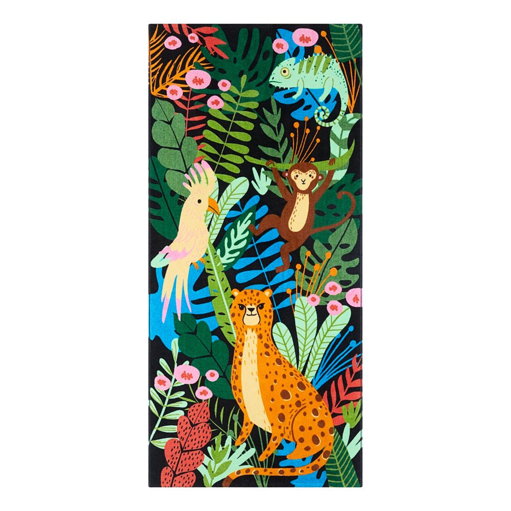 Velour Beach Towel, Midistripe, Blue, 28X60