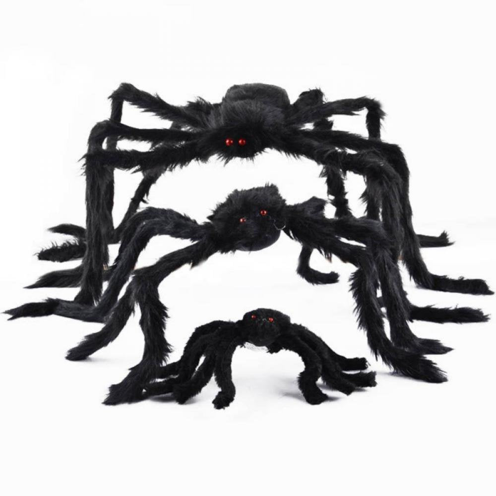 Halloween Giant Spider Decorations, Large Fake Spider with Straps Hairy Backpack Spider Realistic Scary Prank Props for Indoor Outdoor Yard Party Halloween Decor,29.5