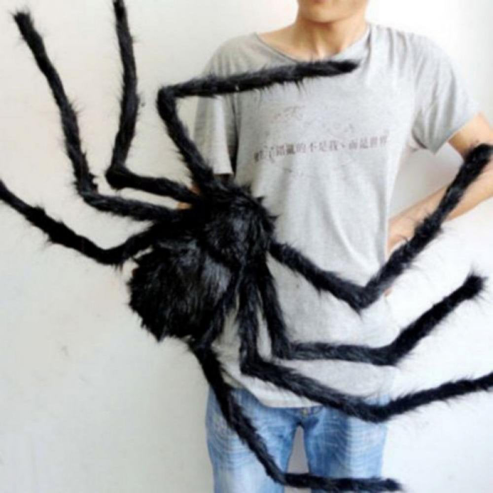 Halloween Giant Spider Decorations, Large Fake Spider with Straps Hairy Backpack Spider Realistic Scary Prank Props for Indoor Outdoor Yard Party Halloween Decor,29.5