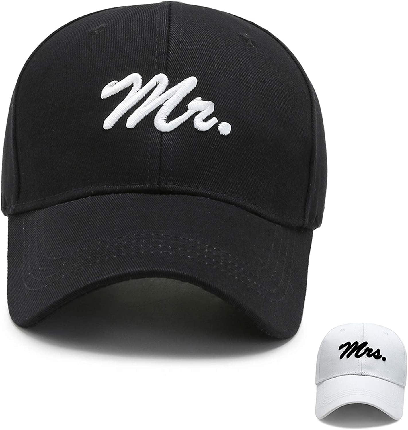 Mr and Mrs  Matching Wedding Baseball Caps and Can Coolers