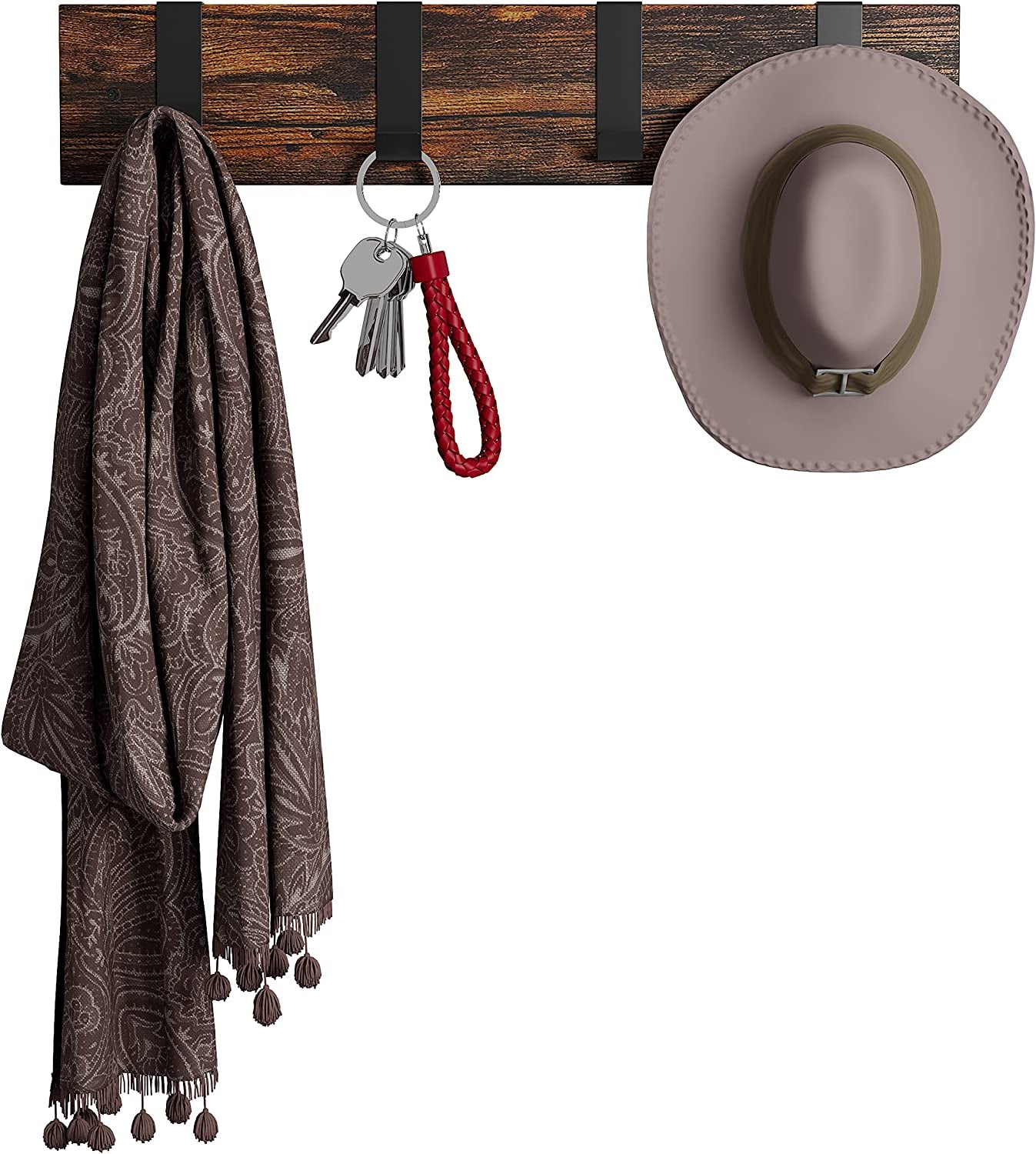Mounted Hanging Rack with 4 Hooks