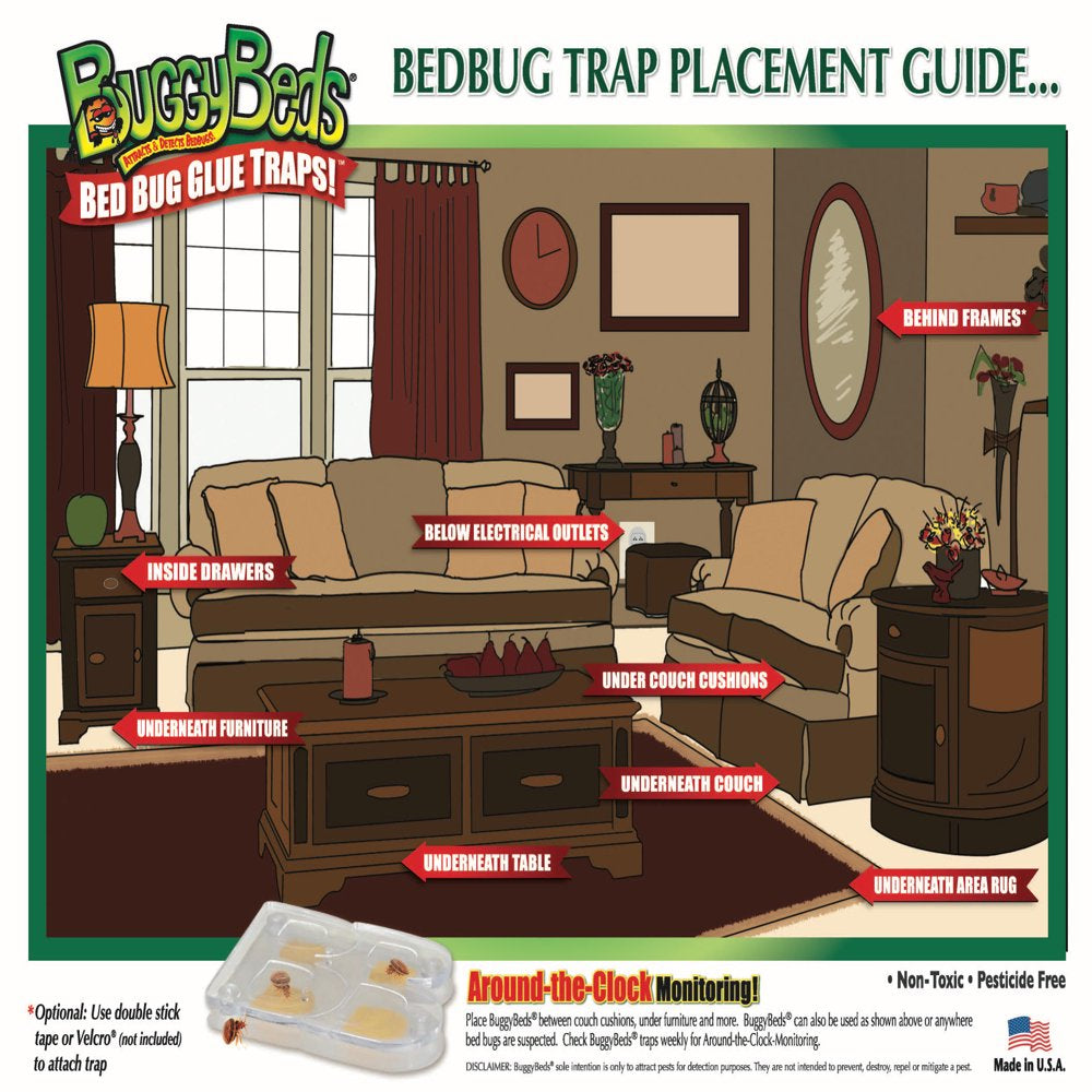 Buggybeds Bed Bug Glue Traps Home, 4 Count