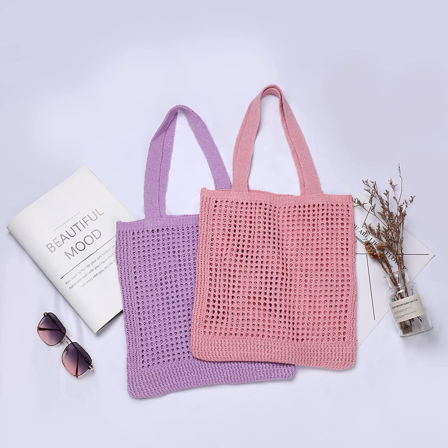 Straw Mesh Tote Bag for Women