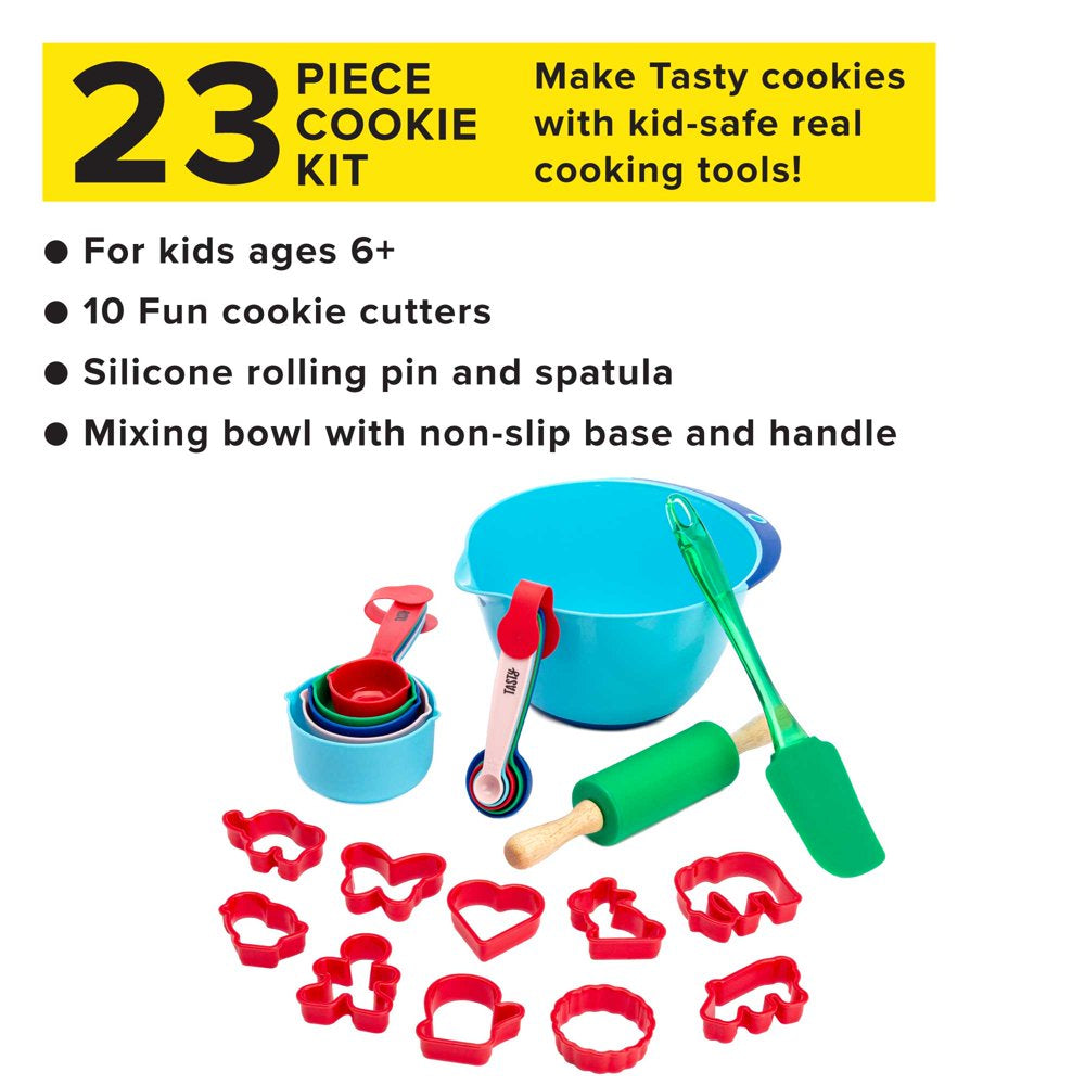 23 Piece Tasty Kits Cookie Baking Gadget Set, Real Kid-Safe Baking Tools, Multi-Color