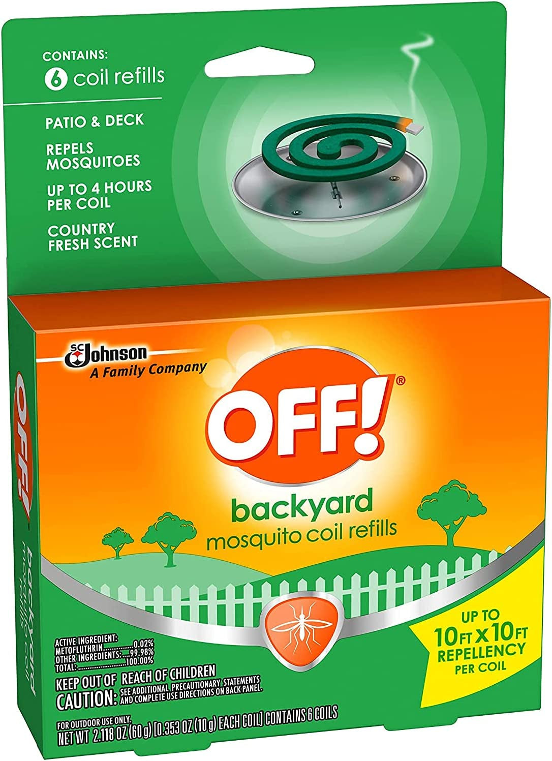 OFF! Backyard Mosquito Repellent Coil 6 Count