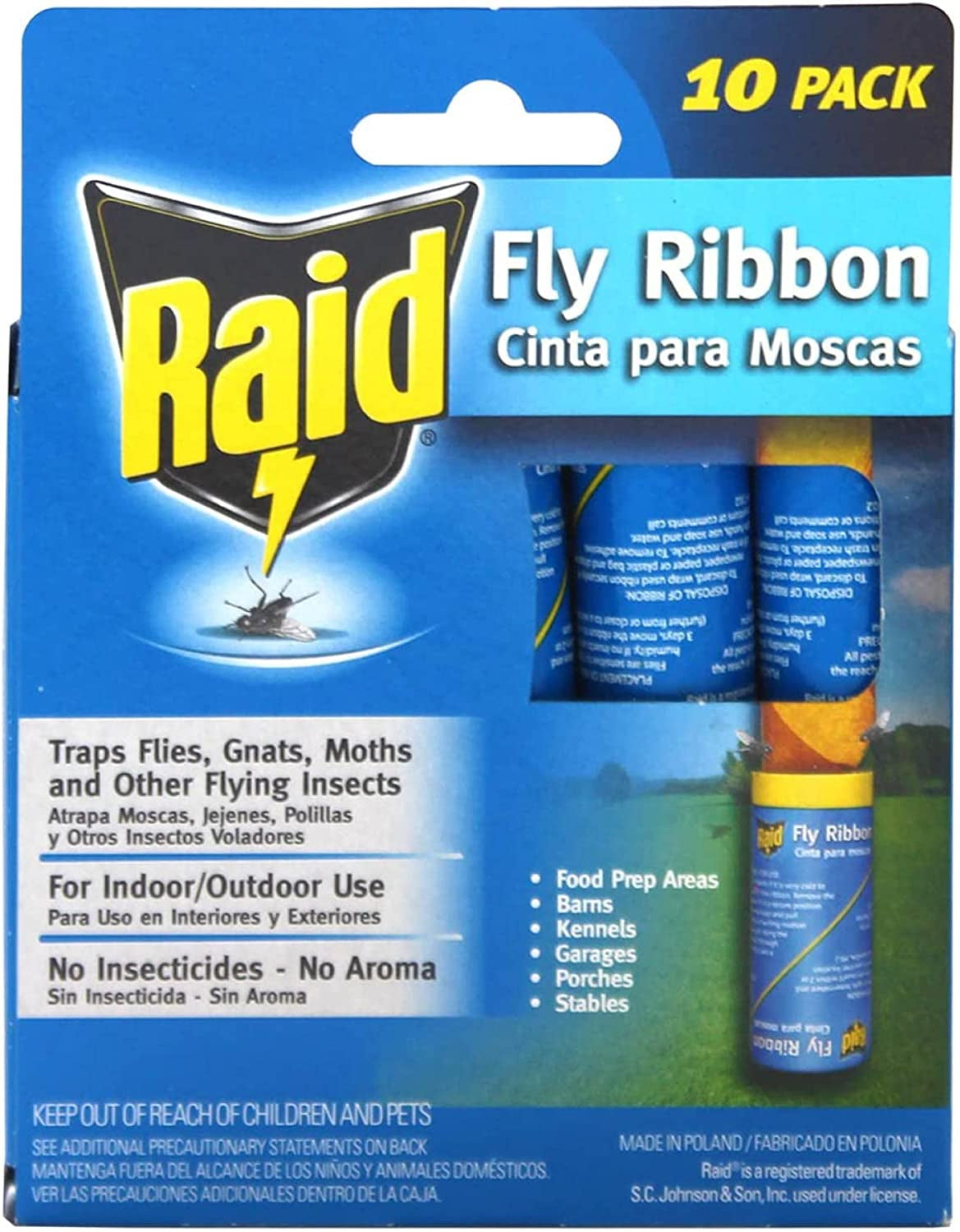 Fly Traps for Indoors and Outdoors, Pack of 10