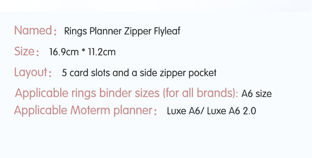 Moterm Leather Zipper Flyleaf - A6 (Pebbled)