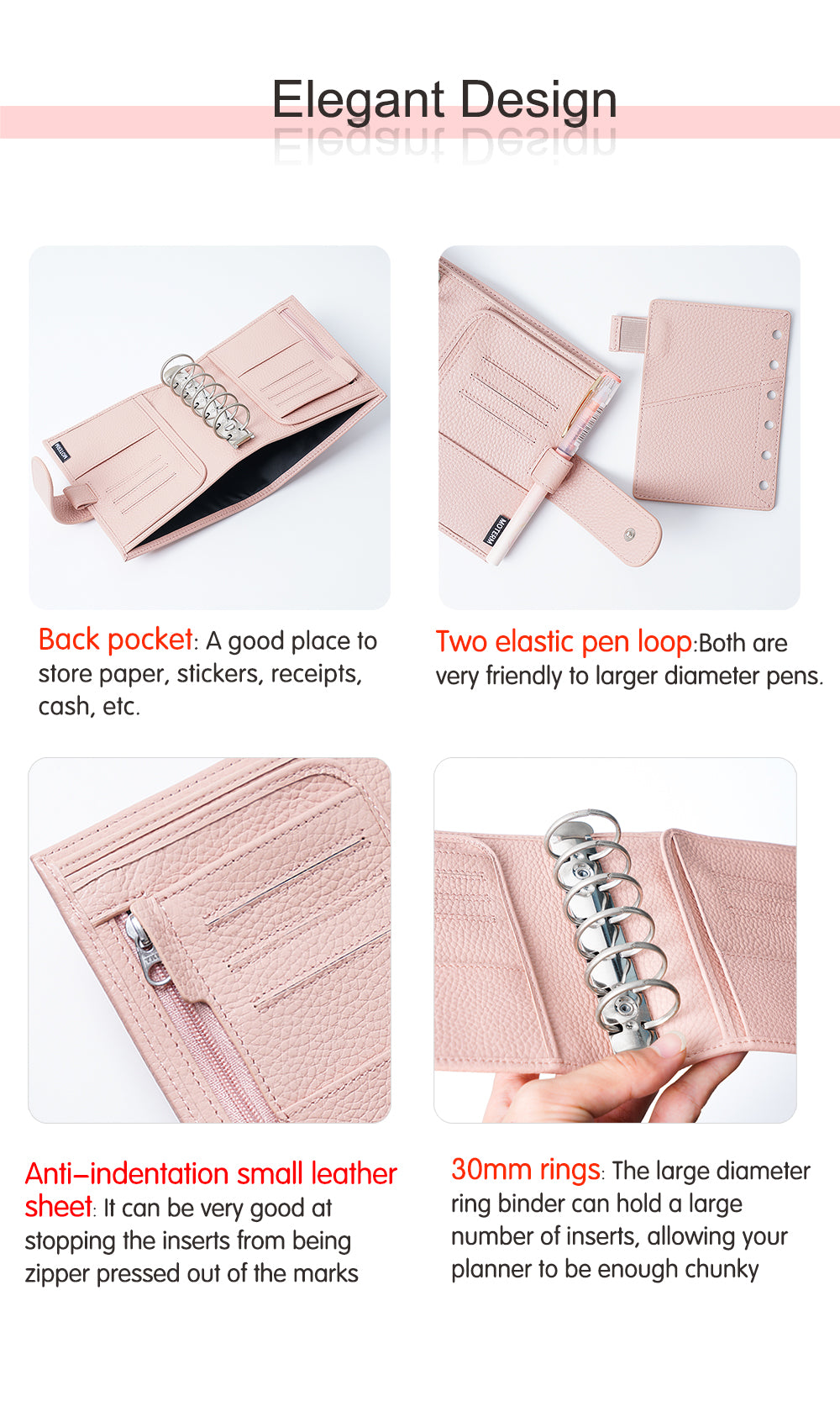 Wholesale Moterm Luxe Series Pocket Planner A7 Size Notebook With 30 MM  Silver Rings Mini Agenda Organizer Cowhide Diary Notepad 220401255j From  Gors, $56.96