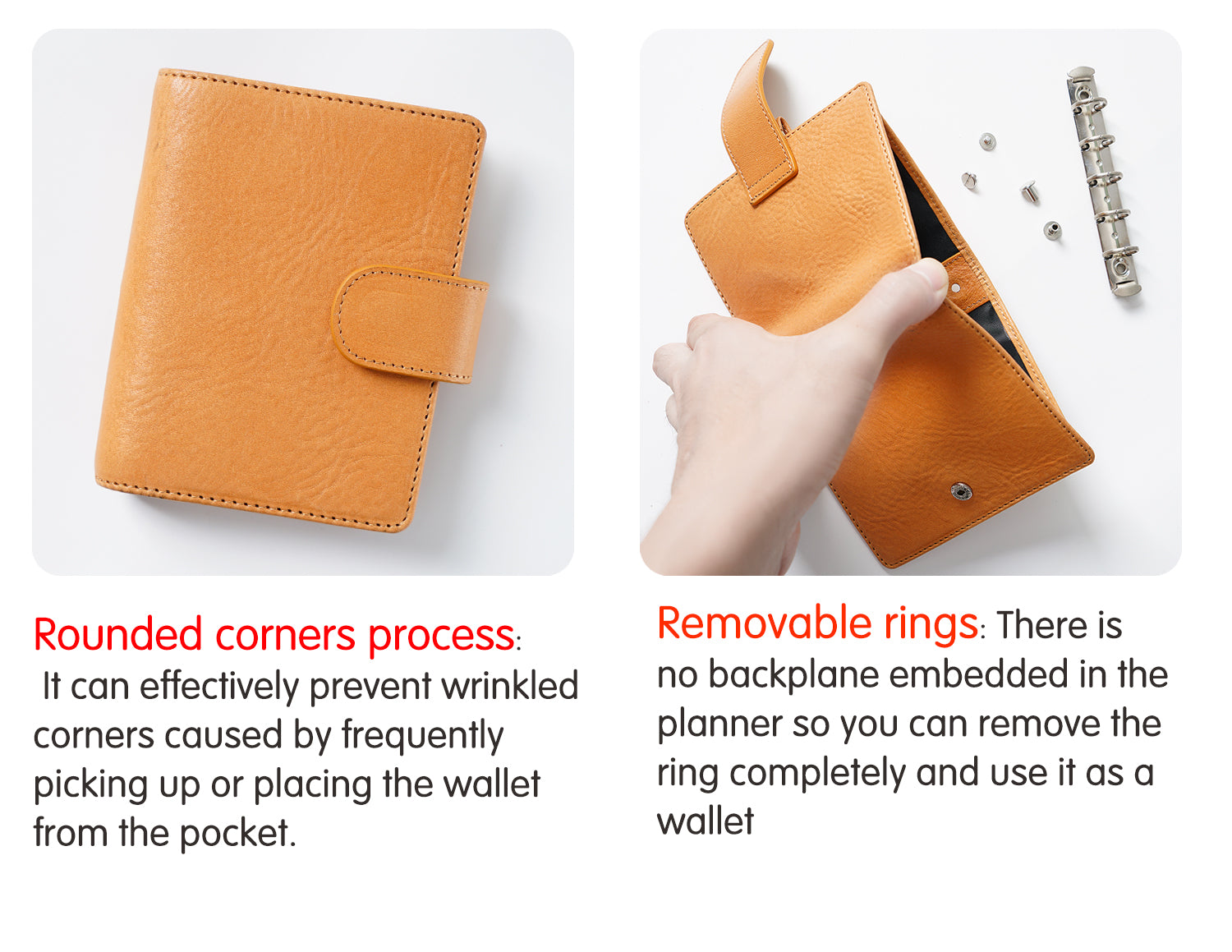 Moterm Regular Rings Planner - A8 (Vegetable Tanned Leather)