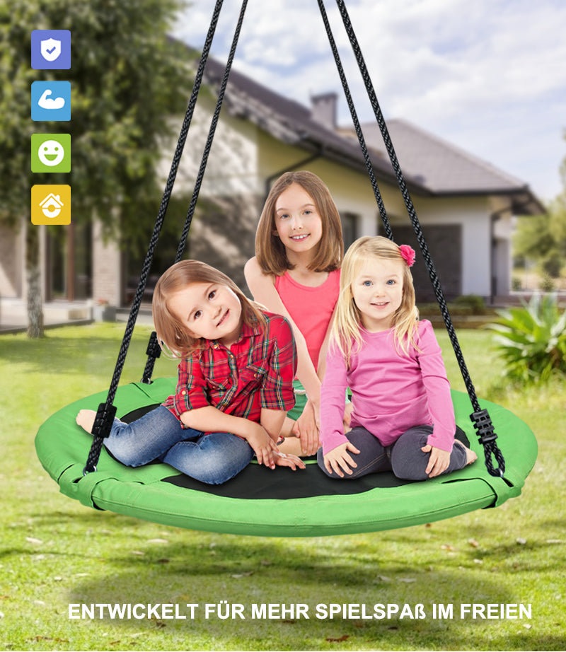 Neue 2020 Nestschaukel Kinderschaukel Outdoor/Indoor 300KG Belastbar Schaukelstuhl Schaukelsitz für Garten Spielzeug Kinder Erwachsener - Grün