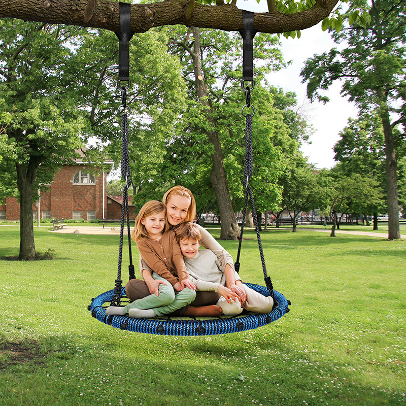 Vanku 300KG Nestschaukel für Kinder Erwachsene Outdoor Garten mit 100cm Sitzflächendurchmesser und belastbaren 2 600KG Schaukel Gurte Bunt