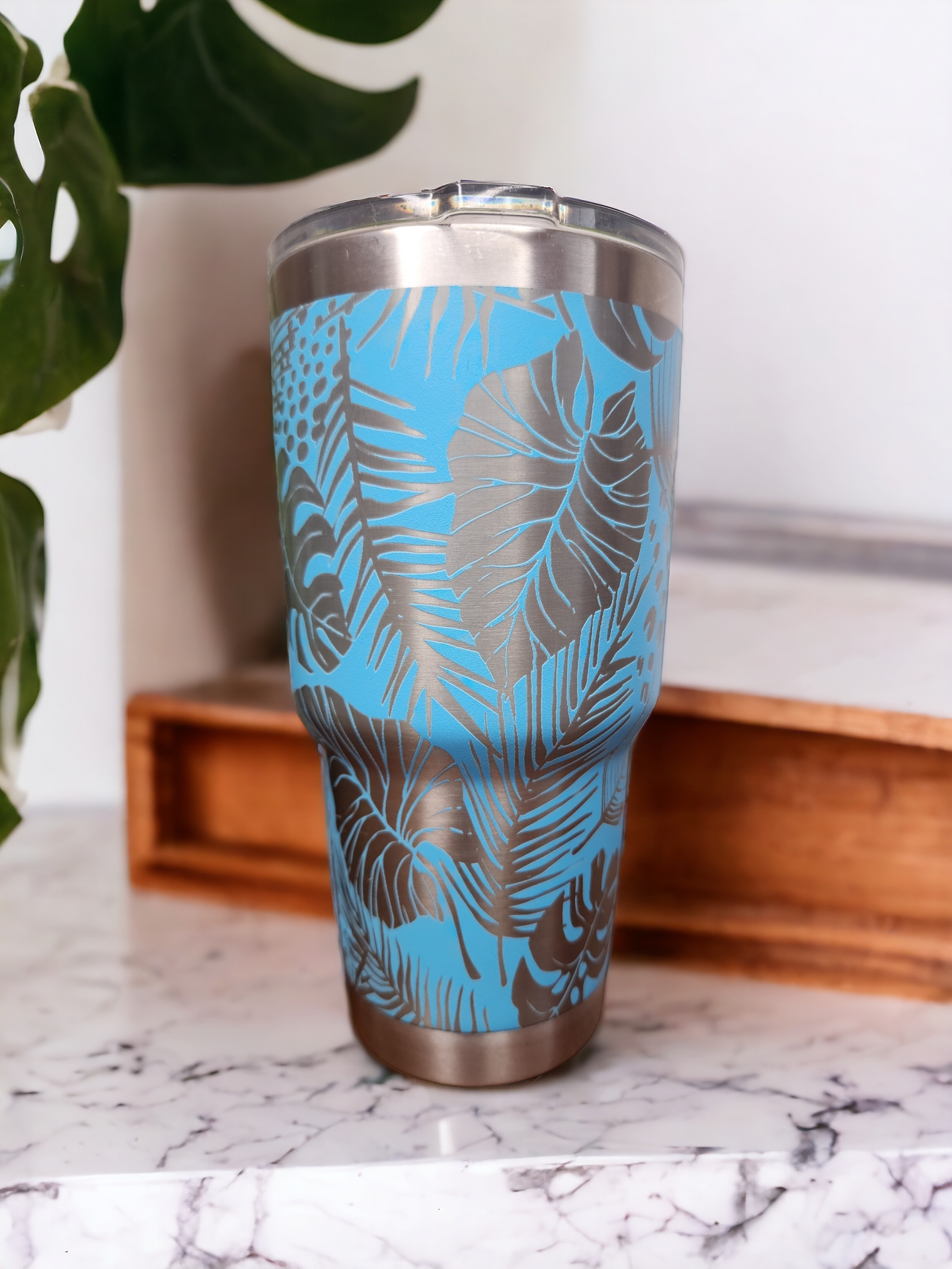 Tropical Laser Engraved 30 oz Tumbler