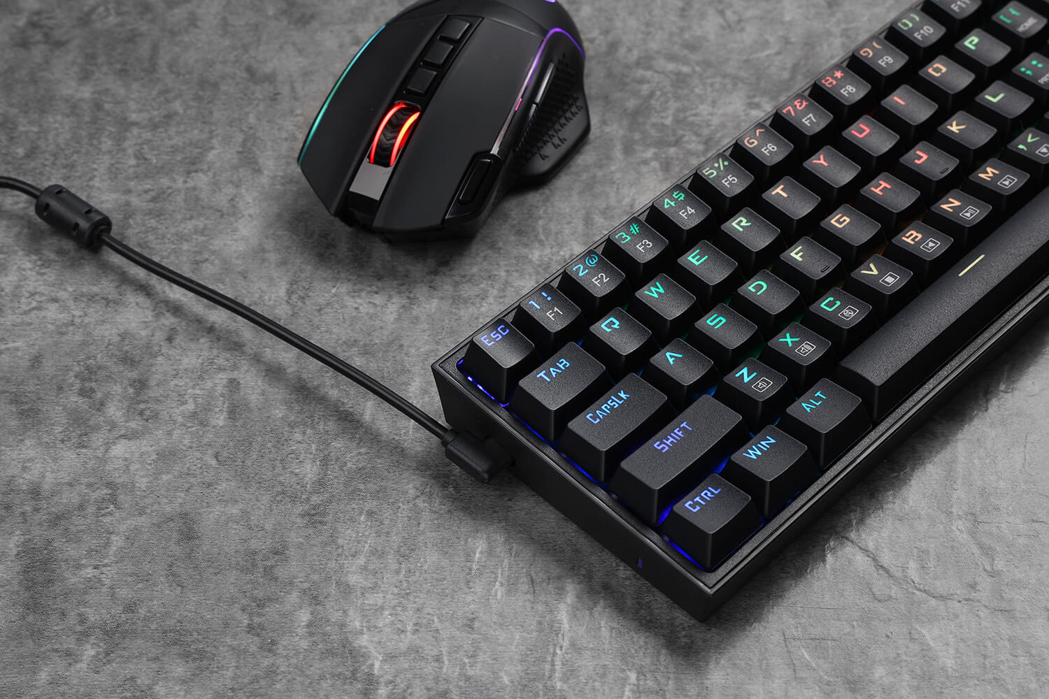 68 Keys Hot-Swappable Compact Mechanical Keyboard w/100% Hot-Swap Socket