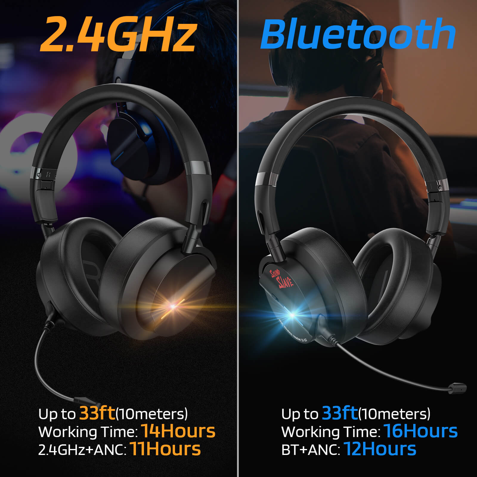 Redragon x LTC 2.4GHz/BT Wireless Headphones with Mic