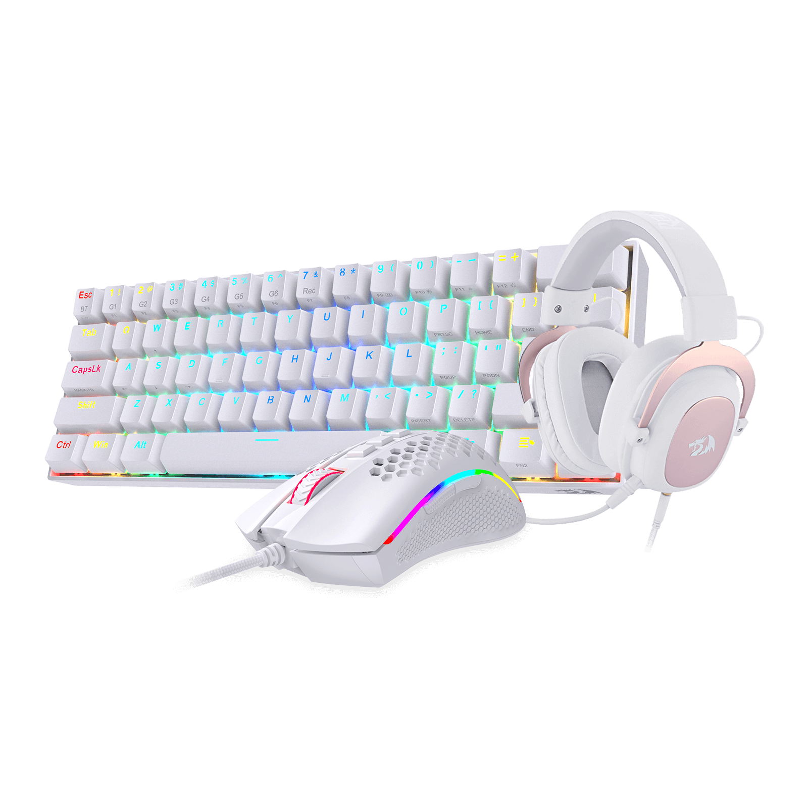 Redragon K530 PRO 60% RGB Wireless Mechanical Keyboard M808 Lightweight RGB  Mouse & H510 Gaming Headset  Bundle