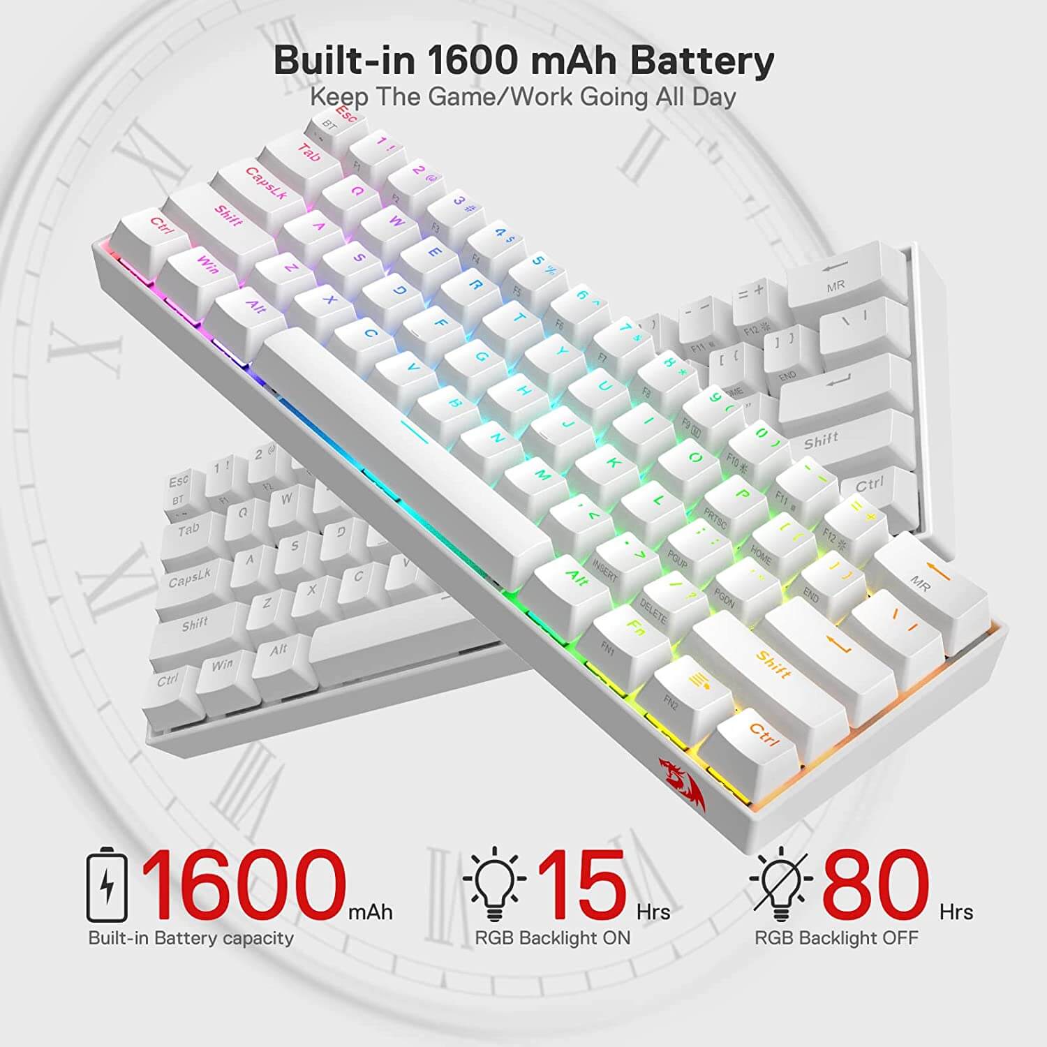 DRACONIC PRO K530 WHITE (Quiet-Red Switches)